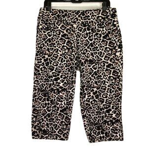 Westbound Petites Leopard Crop Capri Pants Stretch Jeans Animal Print EUC 12 P